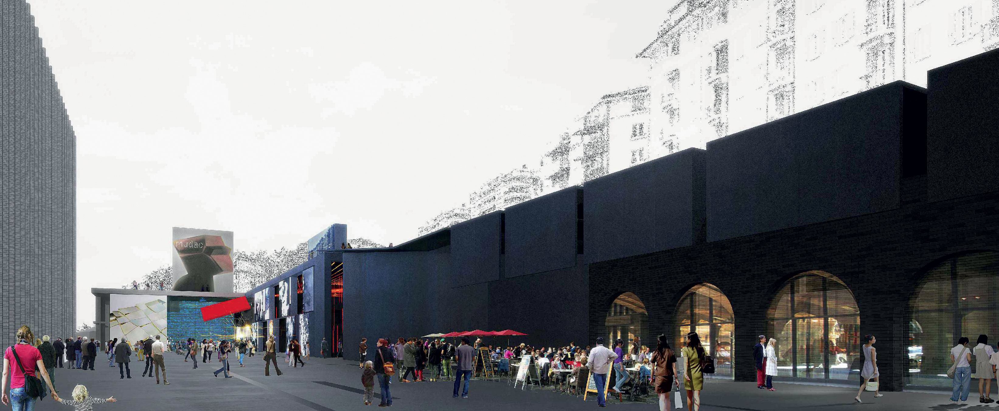 Projet "La place des trois musées": vue depuis l’esplanade, Ateliers Jean Nouvel