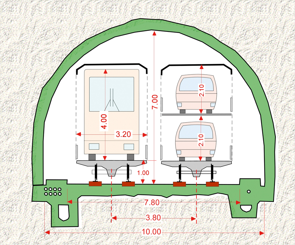 Umbau des heutigen Gotthard-Strassentunnels in eine «rollende Strasse».