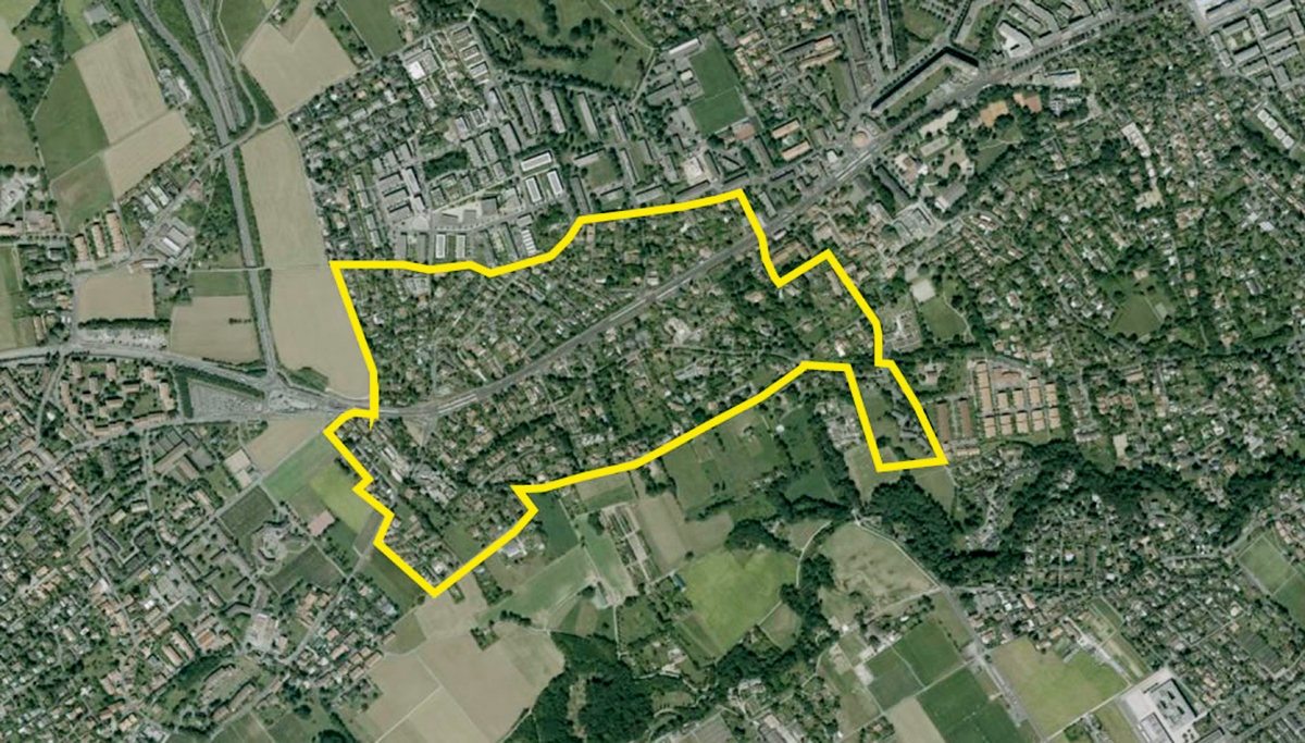 Das Planungsgebiet bei den Gemeinden Onex, Bernex und Confignon GE.
