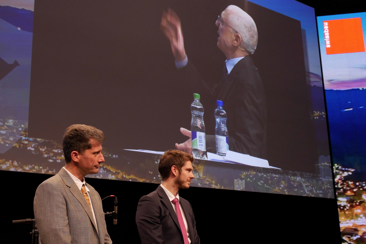 André Oribasi, Prof. Ing. civil dipl. EPFL/Geosuisse, Haute Ecole d’Ingénierie et de Gestion du Canton de Vaud (heig-vd), mit «Best of Bachelor» Guillaume Duboux.