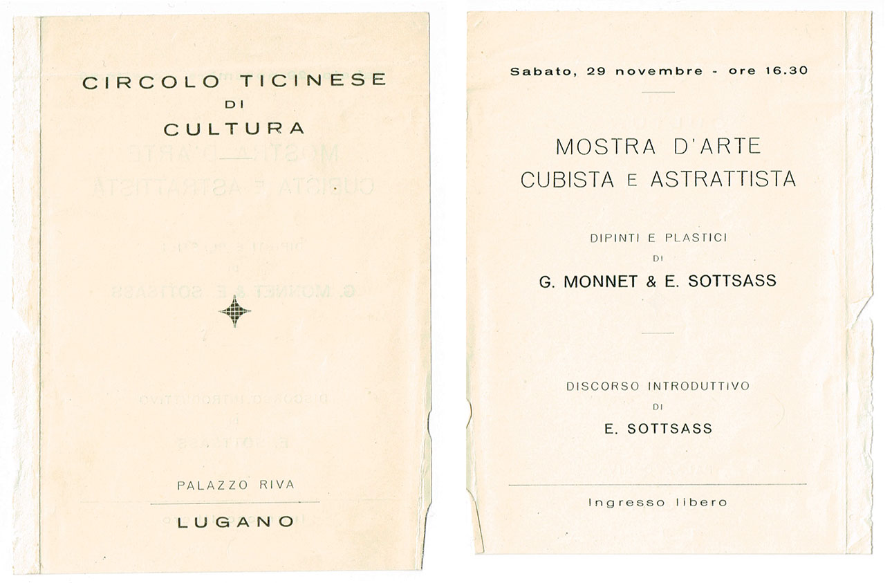 Circolo Ticinese di Cultura, Palazzo Riva, Lugano, 1947.