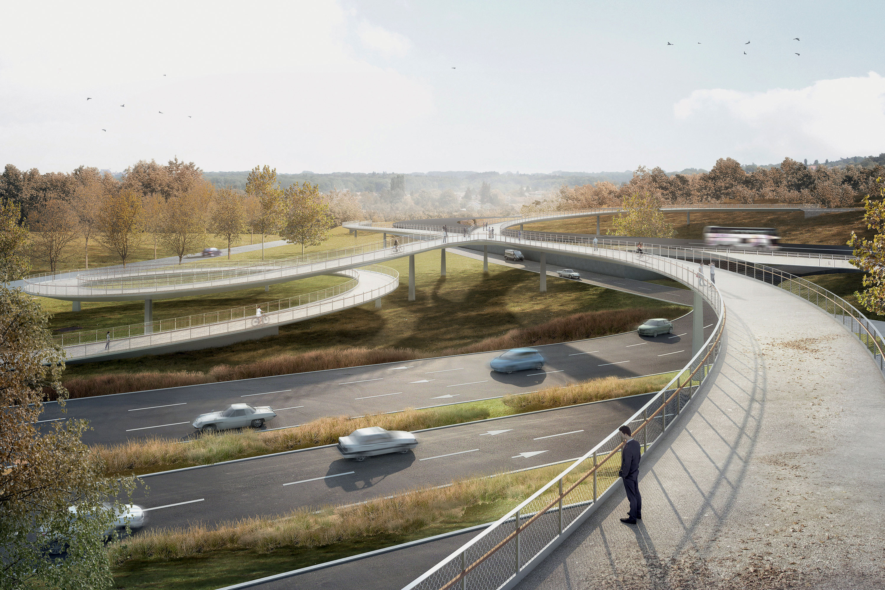« Sinus », le projet vainqueur, se connecte à l’infrastructure existante grâce à ses courbes élégantes