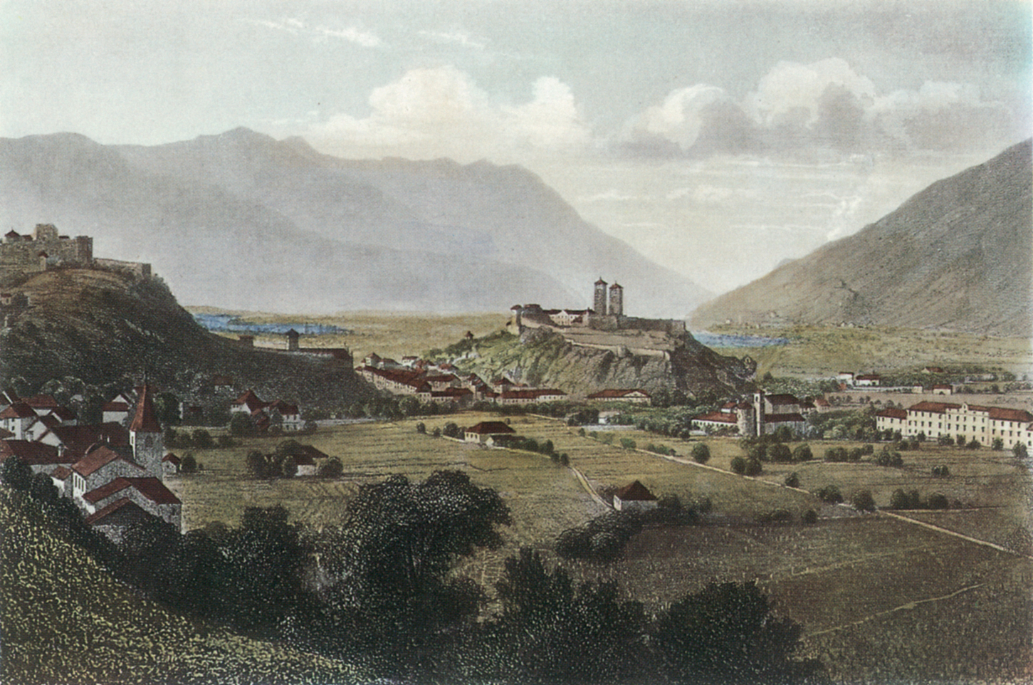 Bellinzona, biglietto di auguri, 1870.