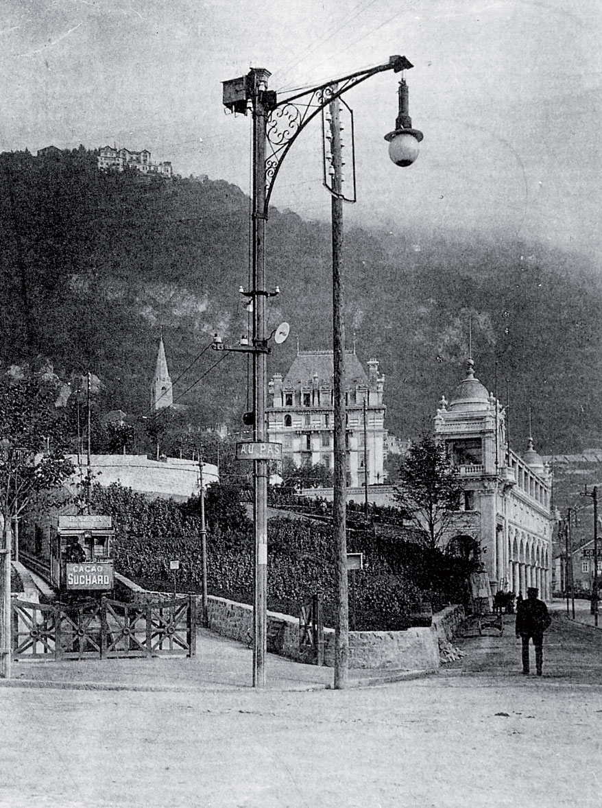 Premier éclairage public installé à Montreux vers 1890