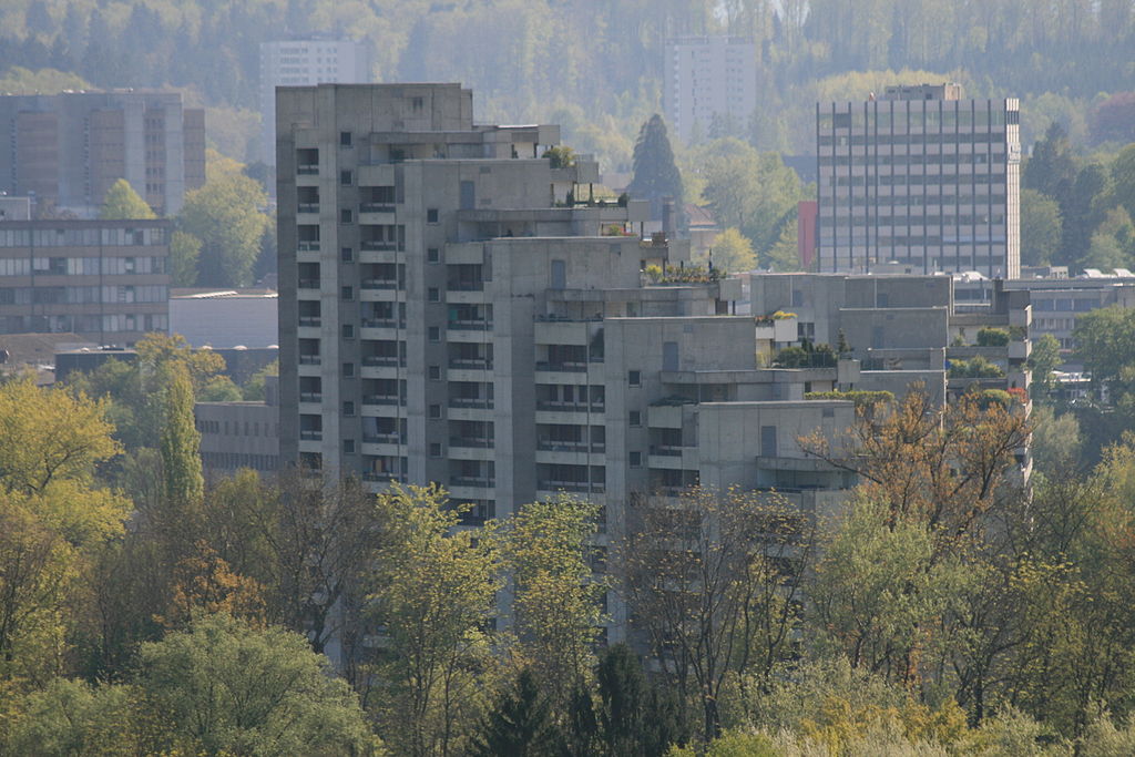 Das Wohnquartier Telli in Aarau weist eine hohe Verdichtung auf.
