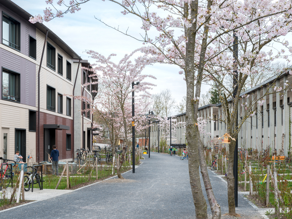 Siedlung Grünmatt von Graber Pulver Architekten AG. Bauträgerschaft: Familienheim-Genossenschaft FGZ.
