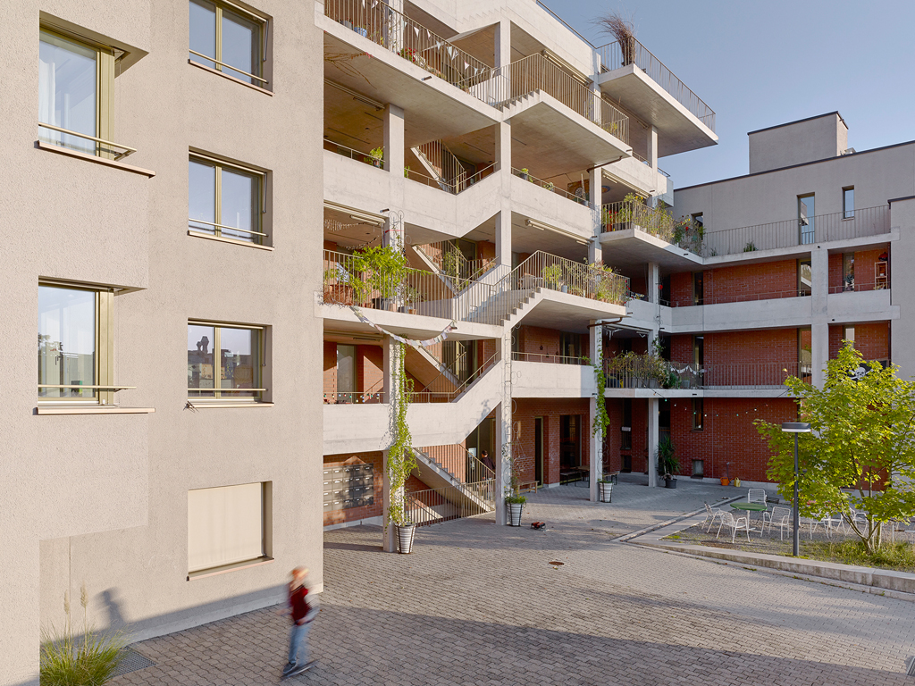 Siedlung Heizenholz von Adrian Streich Architekten. Bauträgerschaft: Bau- und Wohngenossenschaft Kraftwerk 1.