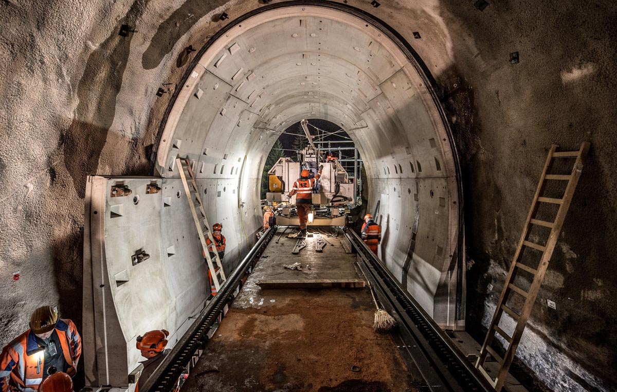 Aktueller Bauzustand im Glatscheratunnel.