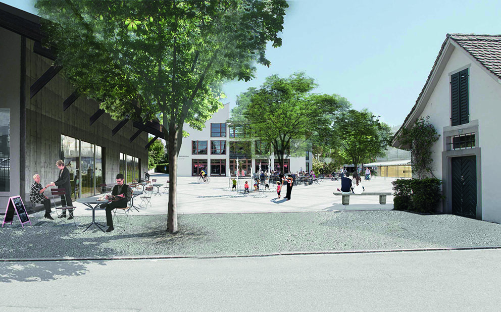 Progetti per la Zollhaus, Zollikon, Zurigo. Rendere il centro più animato e attrattivo.