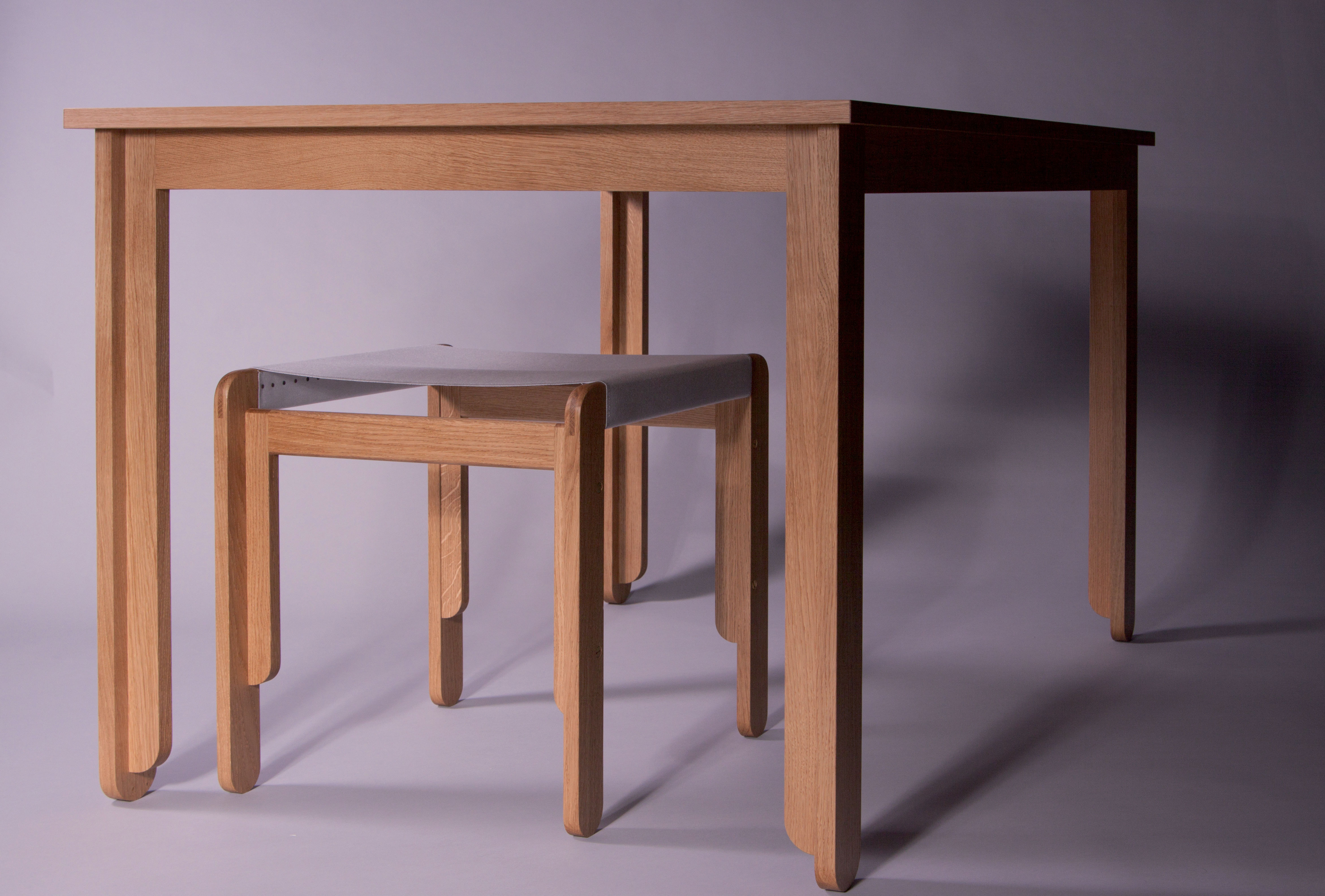 Nouveau prototype de la chaise ti 245 et la table ti 207 réalisé par l'atelier des apprentis du Deutsche Werkstätten Hellerau, 2015,