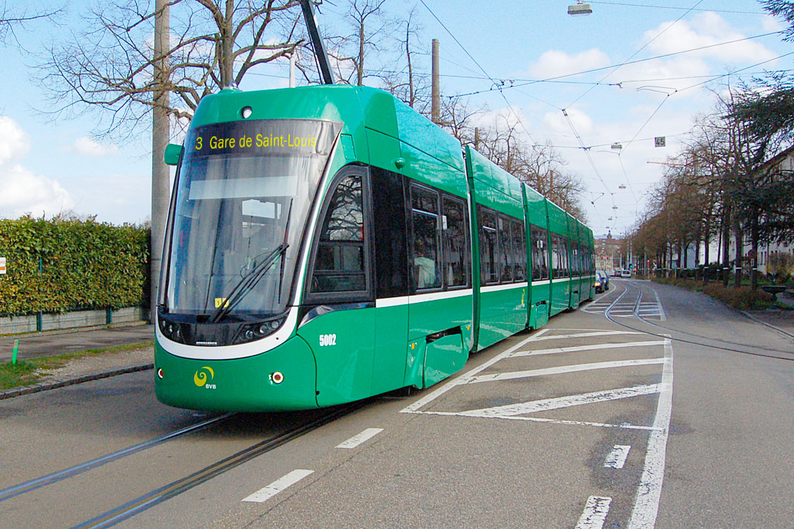 Vorerst nur in Basel unterwegs. Das Tram Nummer 3 wird in rund einem Jahr den Pendelbetrieb zwischen Basel und Saint-Louis aufnehmen.