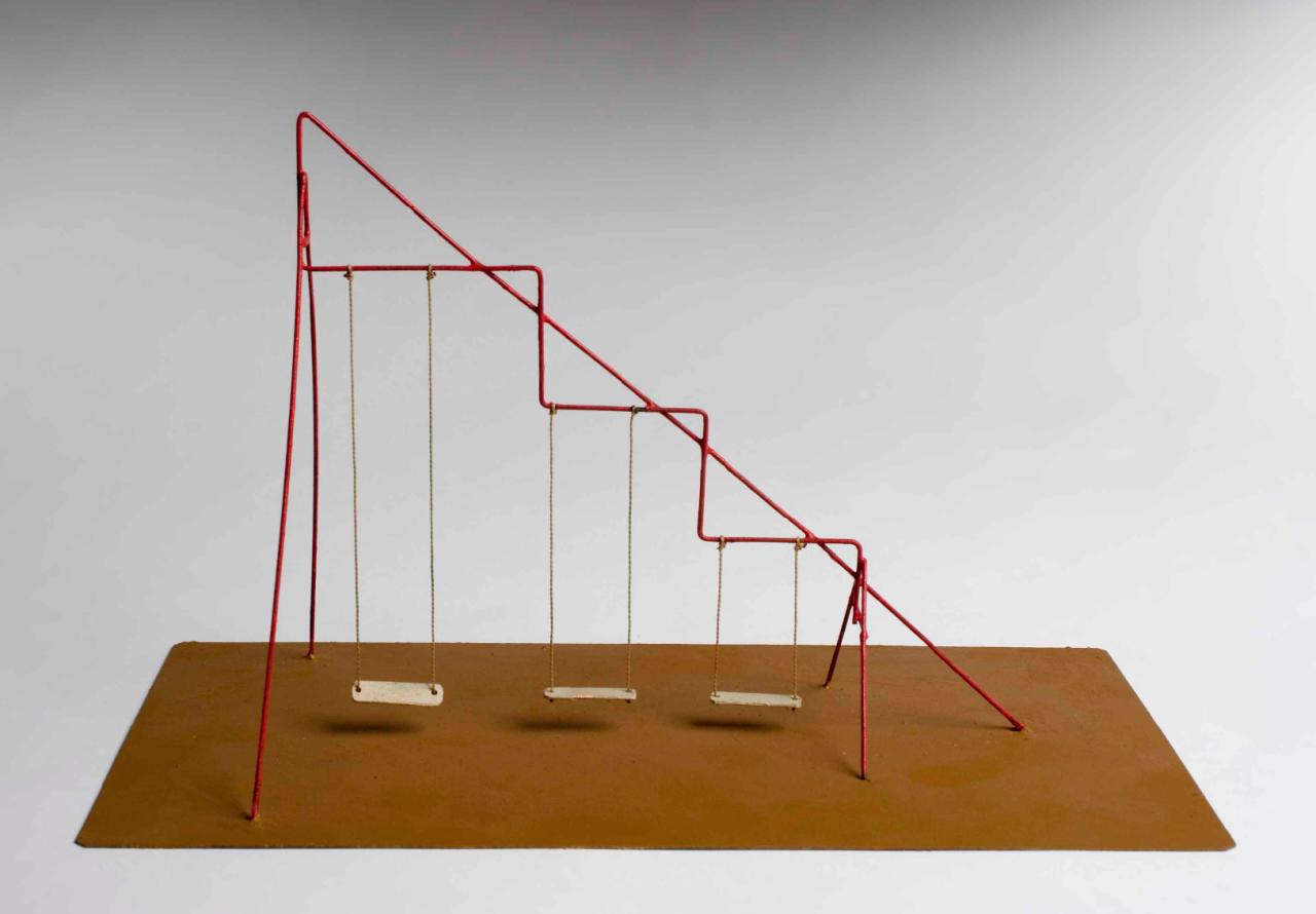 Playground Equipment for Ala Moana Park, Hawaii, 1940 Metal, wood, fabric tape, paint