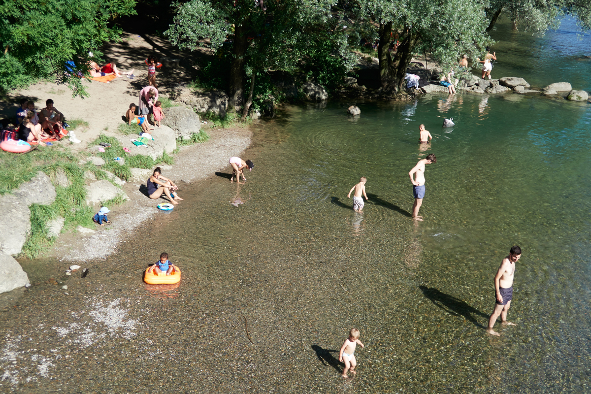Freibad- Insel / Werdinsel, Limmat / ZH