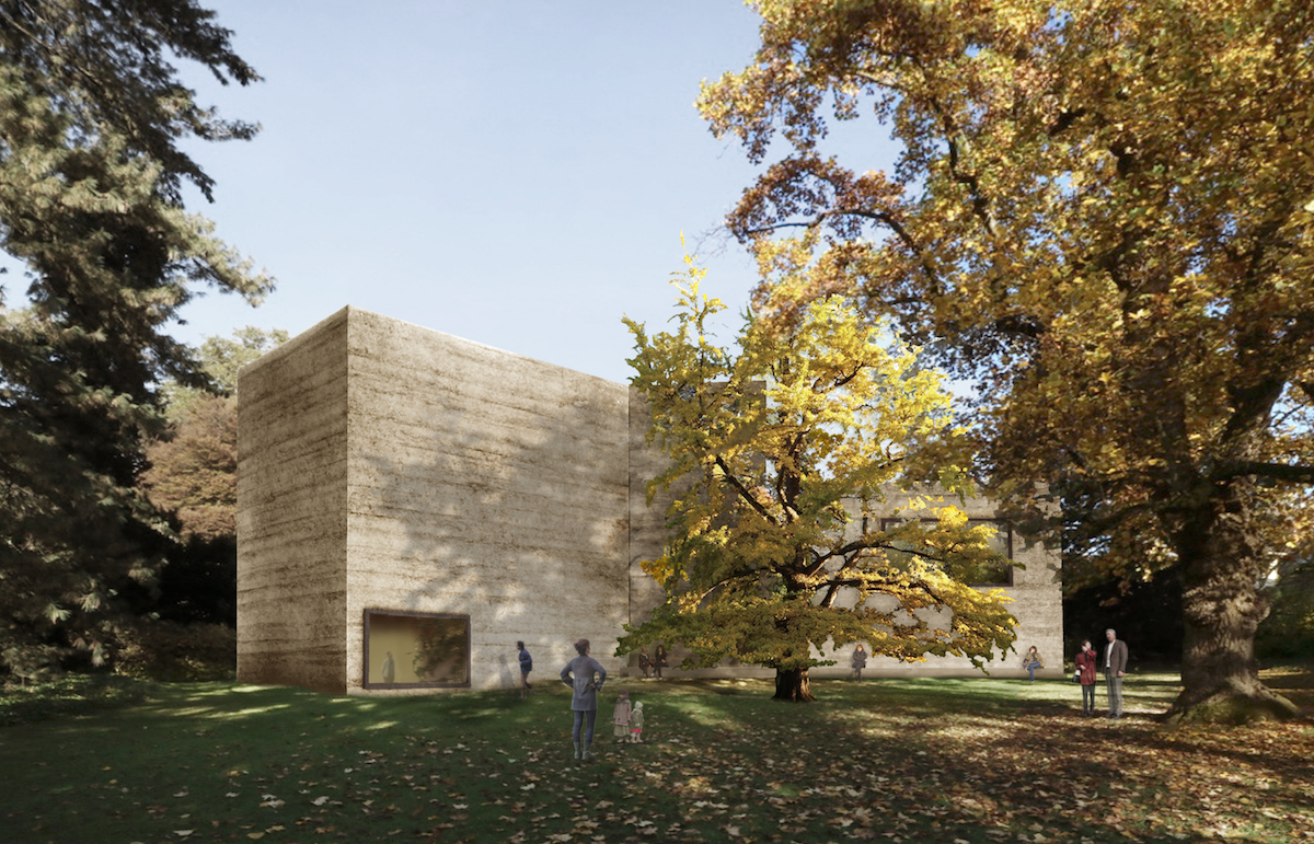 Das Erweiterungsprojekt der Fondation Beyeler von Atelier Peter Zumthor Haus für Kunst, Sicht aus dem Iselin-Weber-Park.