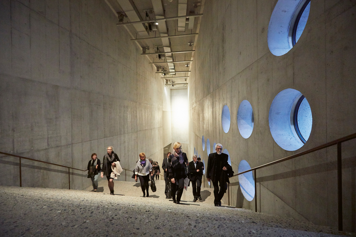 Effektvoller Sichtbeton im Erweiterungsneubau des Schweizerischen Landesmuseums in Zürich.