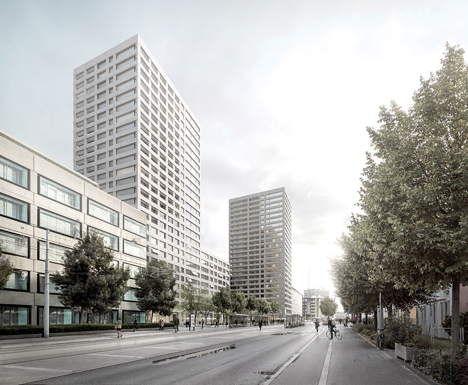 Vedute del progetto vincitore del MSP Etoile, Pierre-Alain Dupraz &amp; Gonçalo Byrne architetti, Proap, João Nunes, Iñaki Zolio, Leonor Cardoso, paesaggisti e Gabriele Guscetti, ingegnere civile