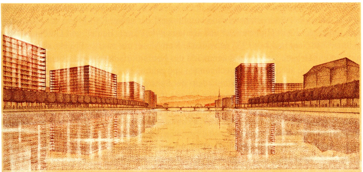 Karl Moser, Sanierungsprojekt für die rechtsufrige Altstadt, 1933.