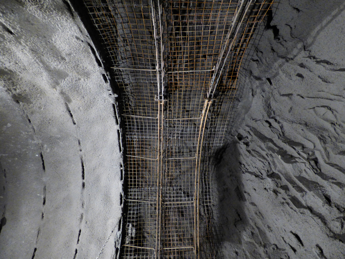 Die Firste an der Ortsbrust des neuen Albula-II-Tunnels auf Seite Preda.
