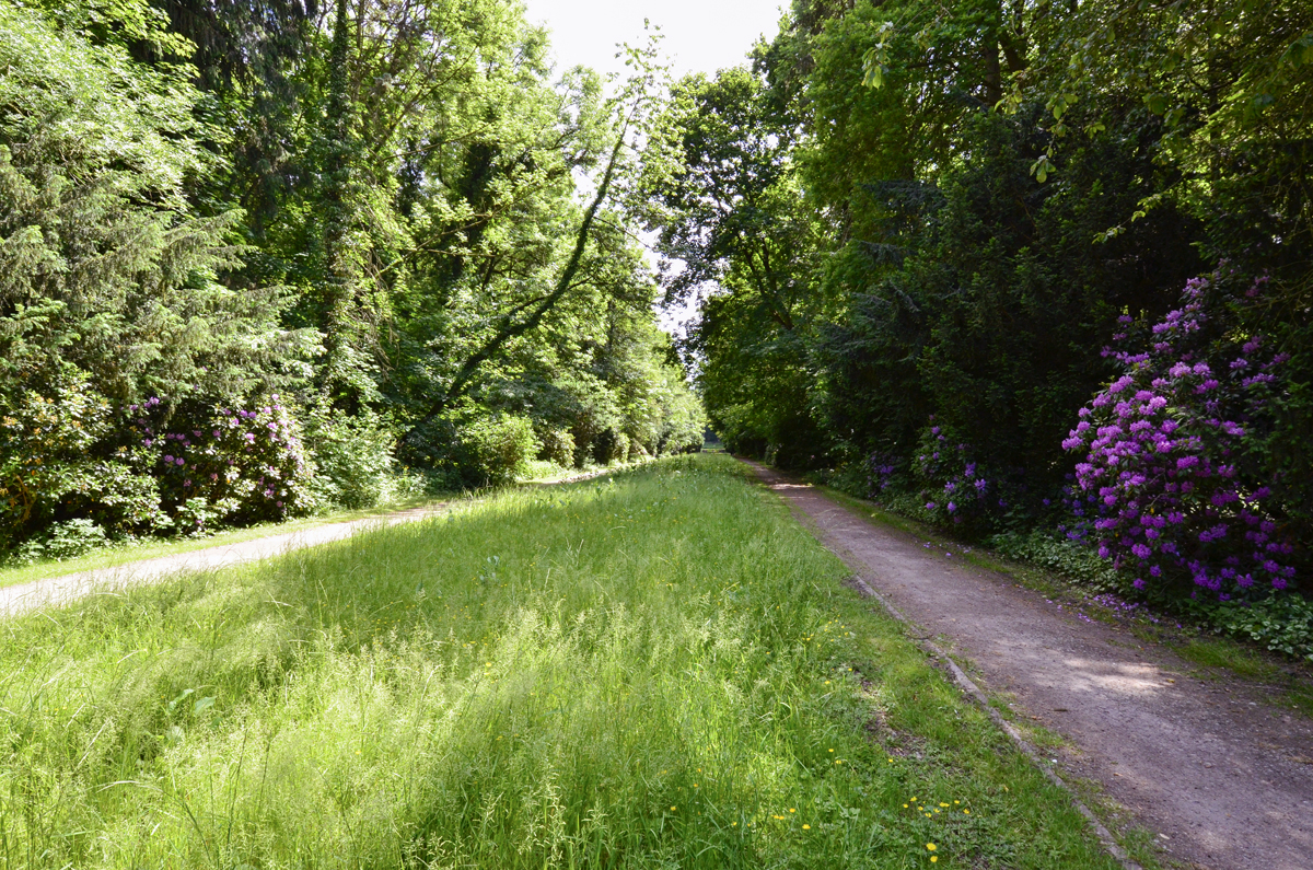 Volkspark Rüstringen, Wilhelmshaven: Die Promenade und der Kanal laden noch heute zum Spazieren ein. (2017)