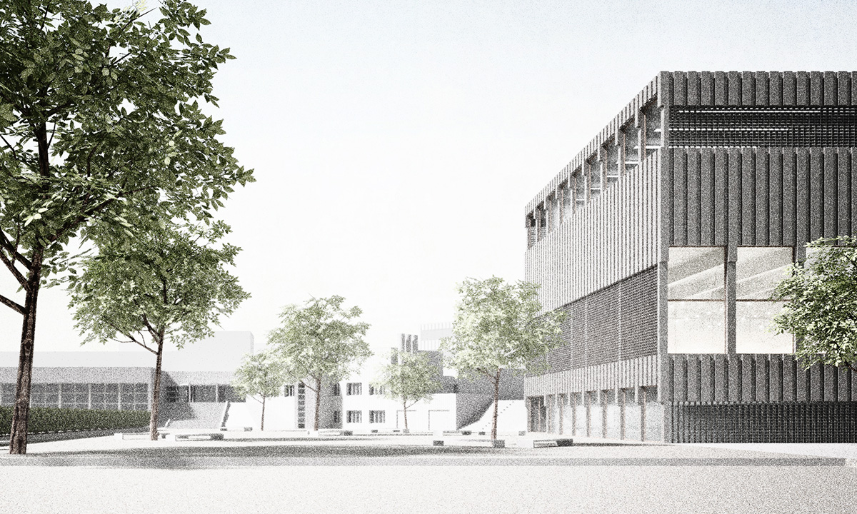 Auftritt im Stadtraum: Das Siegerprojekt «Collana» eröffnet das Ensemble mit einem grosszügigen Ankunftsplatz und städtebaulichen Akzenten.