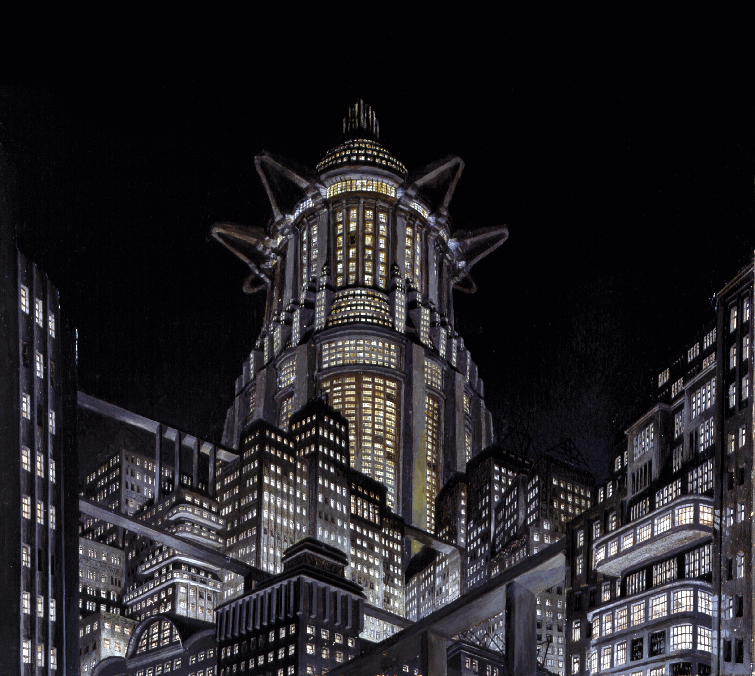 Turm Babel aus Fritz Langs «Metropolis», Tricktableau, Entwurf Erich Kettelhut