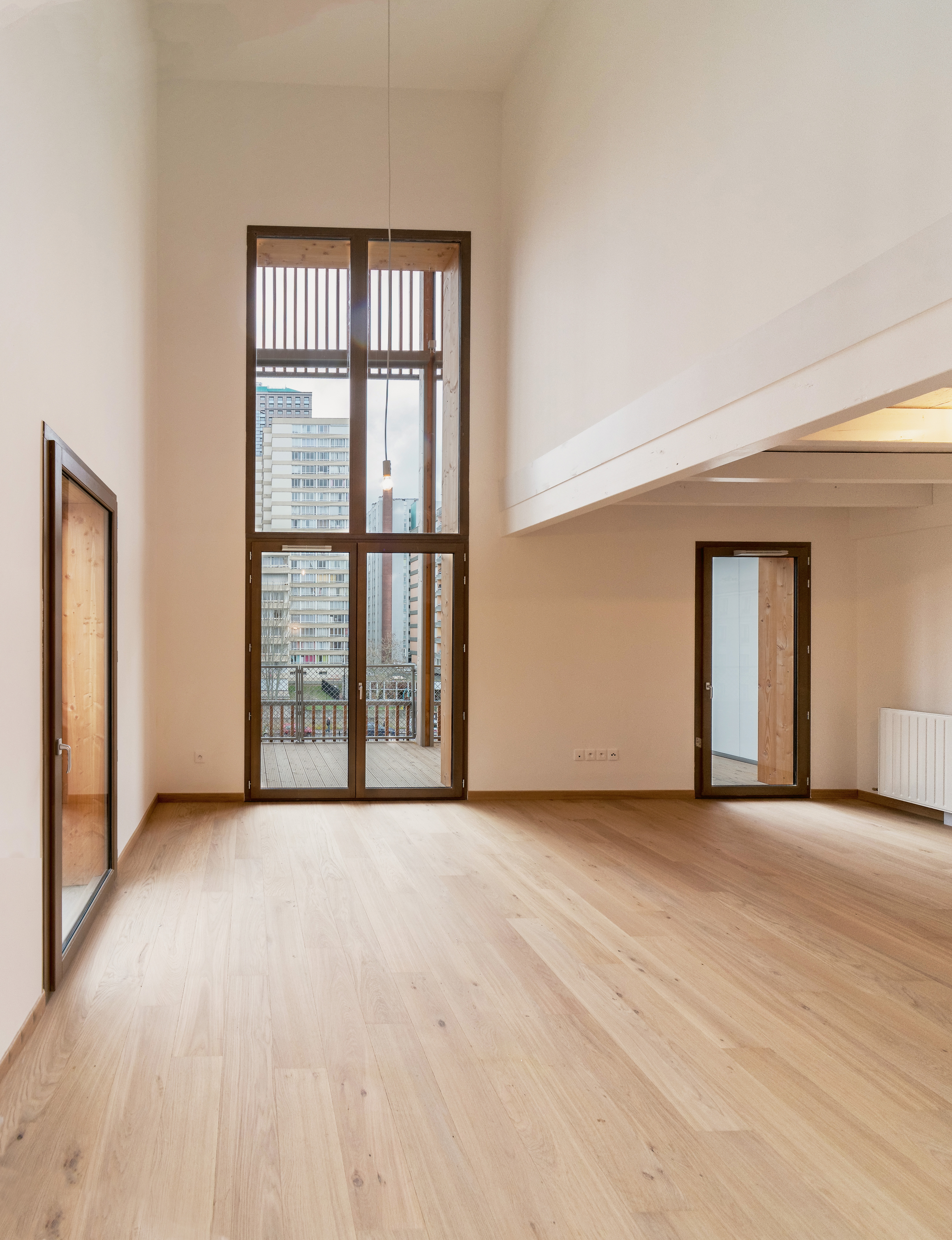Double hauteur à l’intérieur du duplex situé au dernier étage.