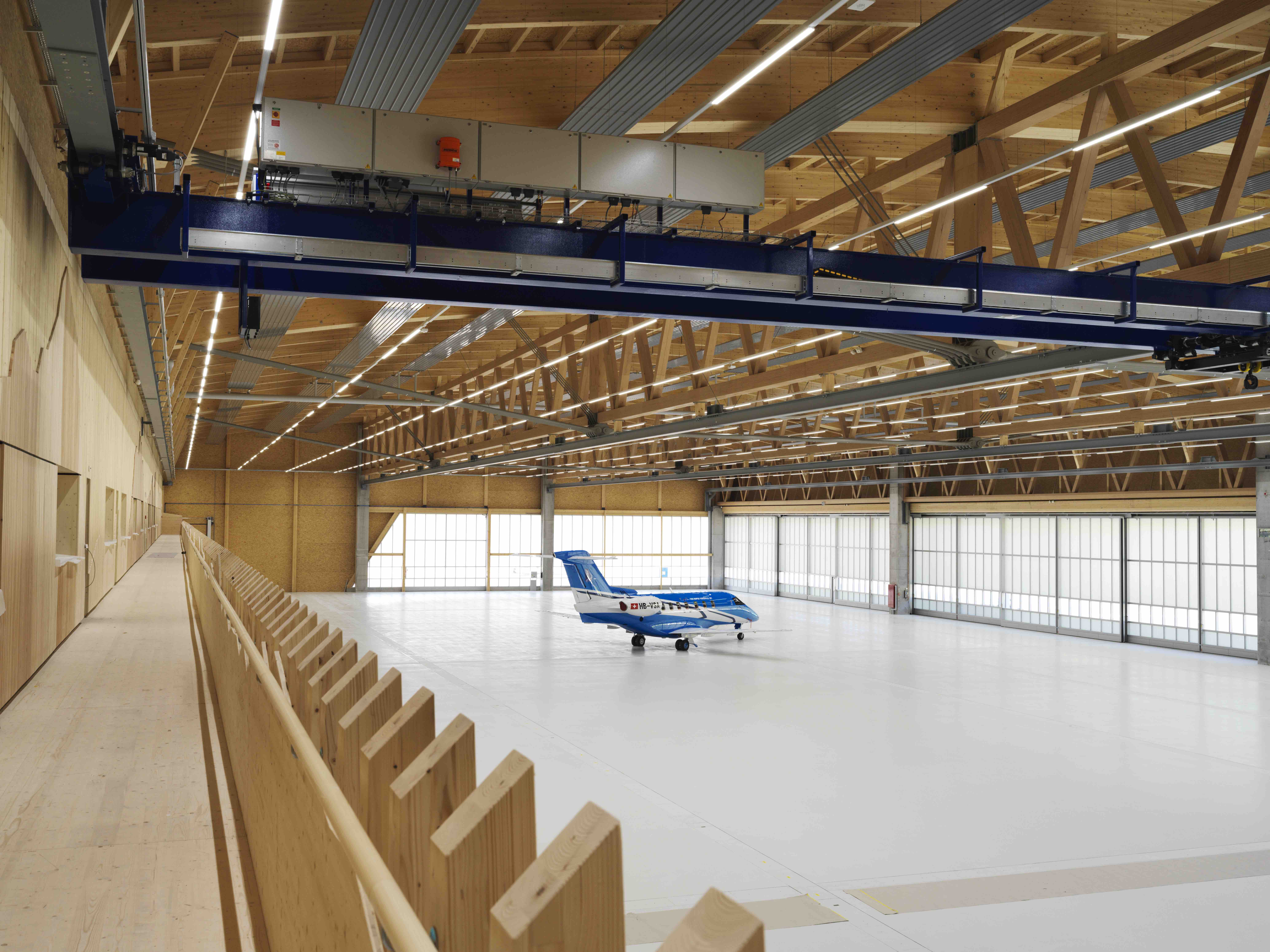 Montagehalle, Flugzeugbau, Stans NW. Pilatus Flugzeugbau, Stans NW