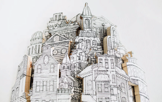 Le opere realizzate dall'artista Luke O' Sullivan di Boston ci parlano di città dei materiali dalle quali sono costituite e dei loro sottosuoli.