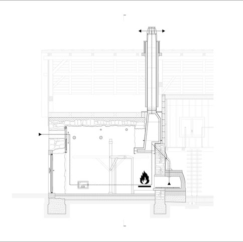 Rénovation d’une maison à Roches (BE), 2017. Coupe 1:100