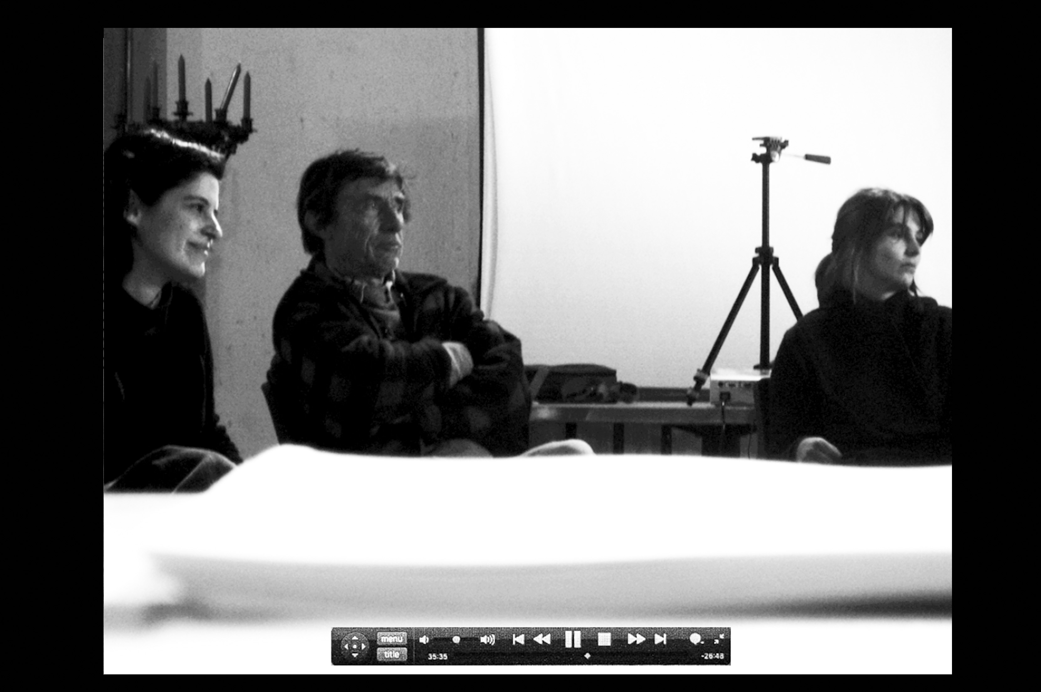 S. Parvu, E. Torres-Modrego et A. Corthay dans son domaine agricole à la ferme de la Touvière, séminaire Images/Films/Paysage, 2006