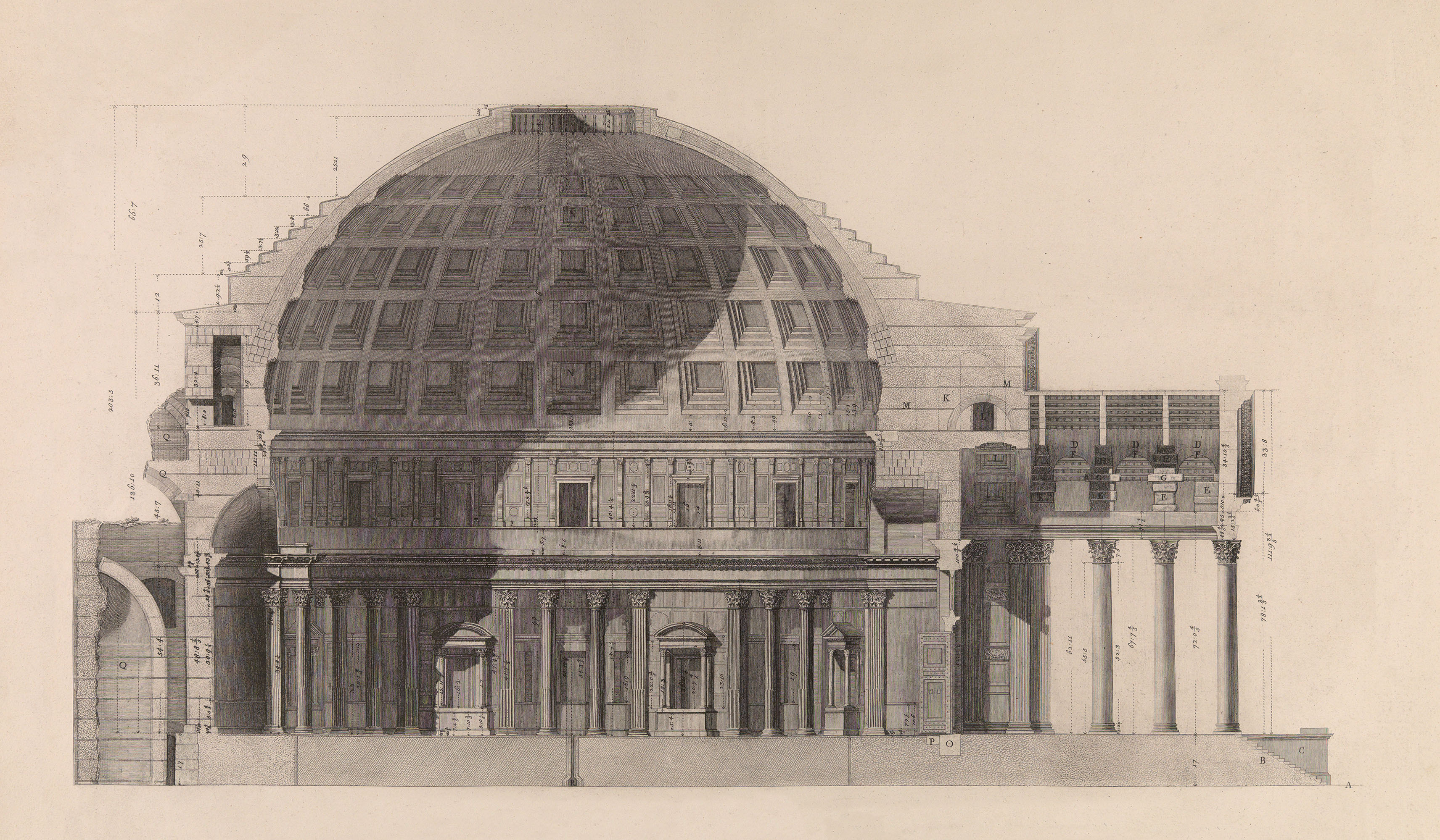 Francesco Piranesi, Pantheum (Panthéon), Raccolta de' tempj antichi, vol 3, 1780