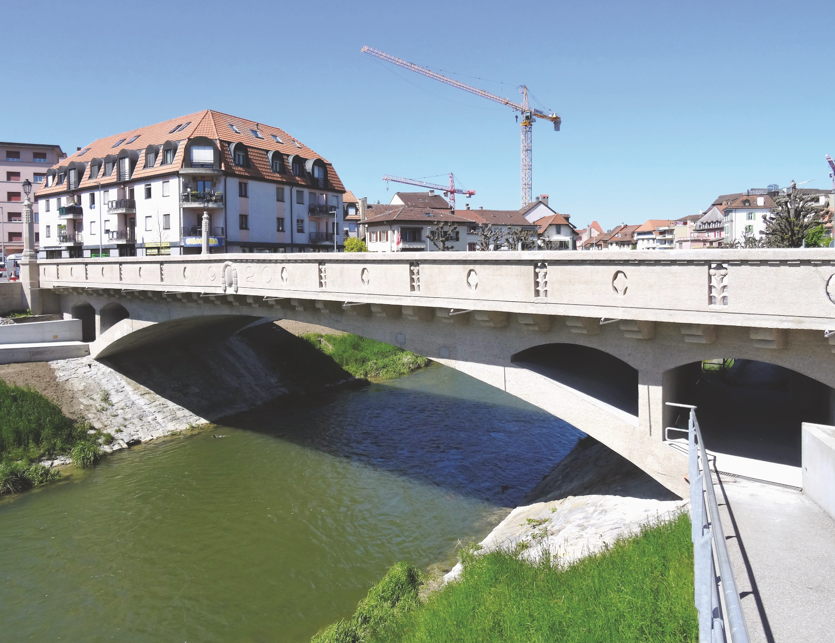 Le pont de Guillermaux : vue d’ensemble à la fin des travaux