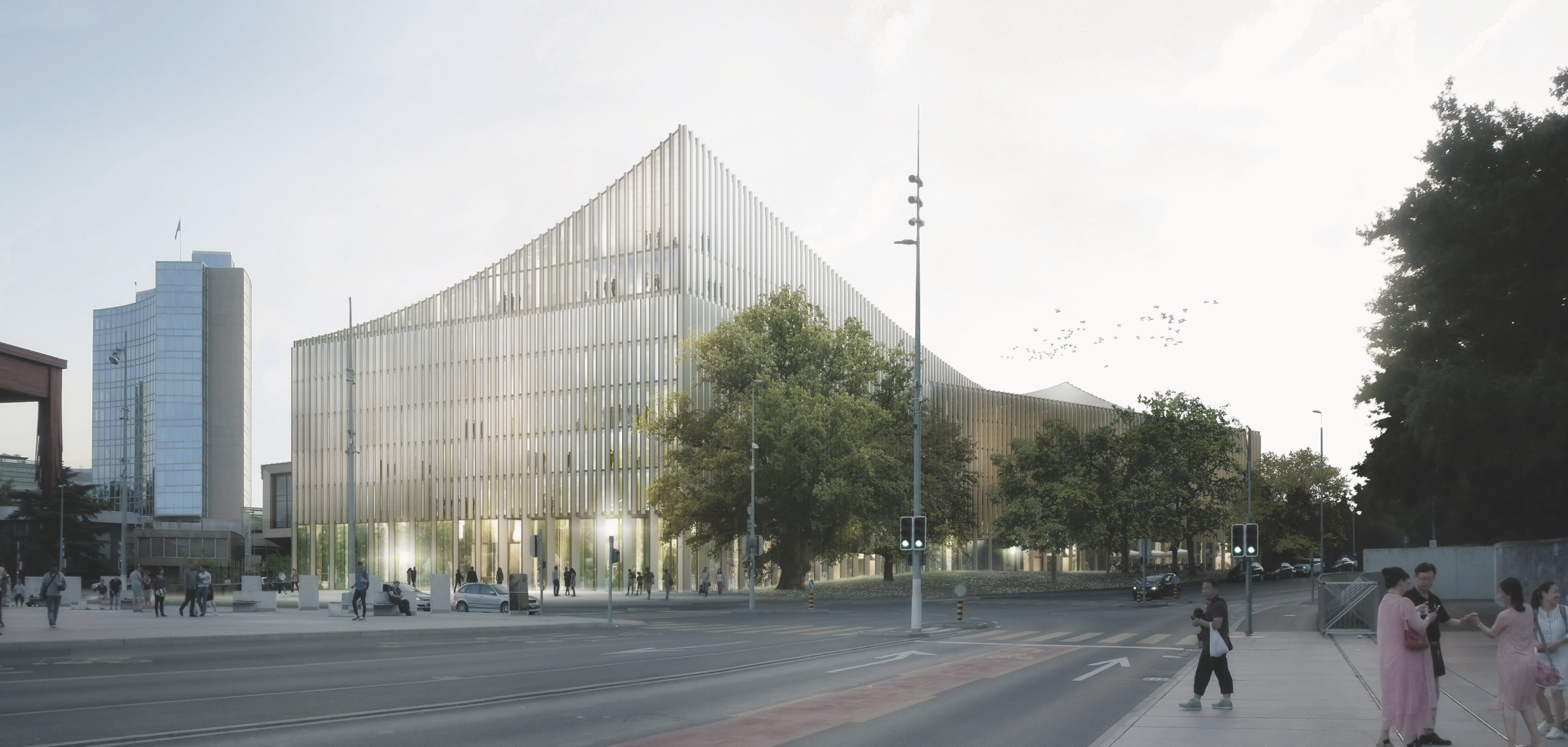 La future Cité de la Musique donnant sur la place des Nations