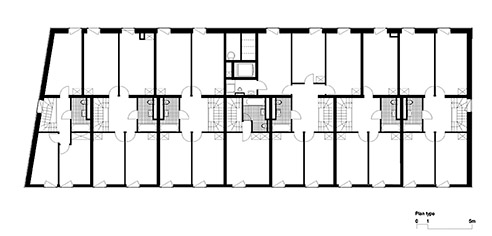GMAA, Immobili del Pommier, Ginevra, 2010-11, piante dei livelli inferiore e superiore dei duplex.