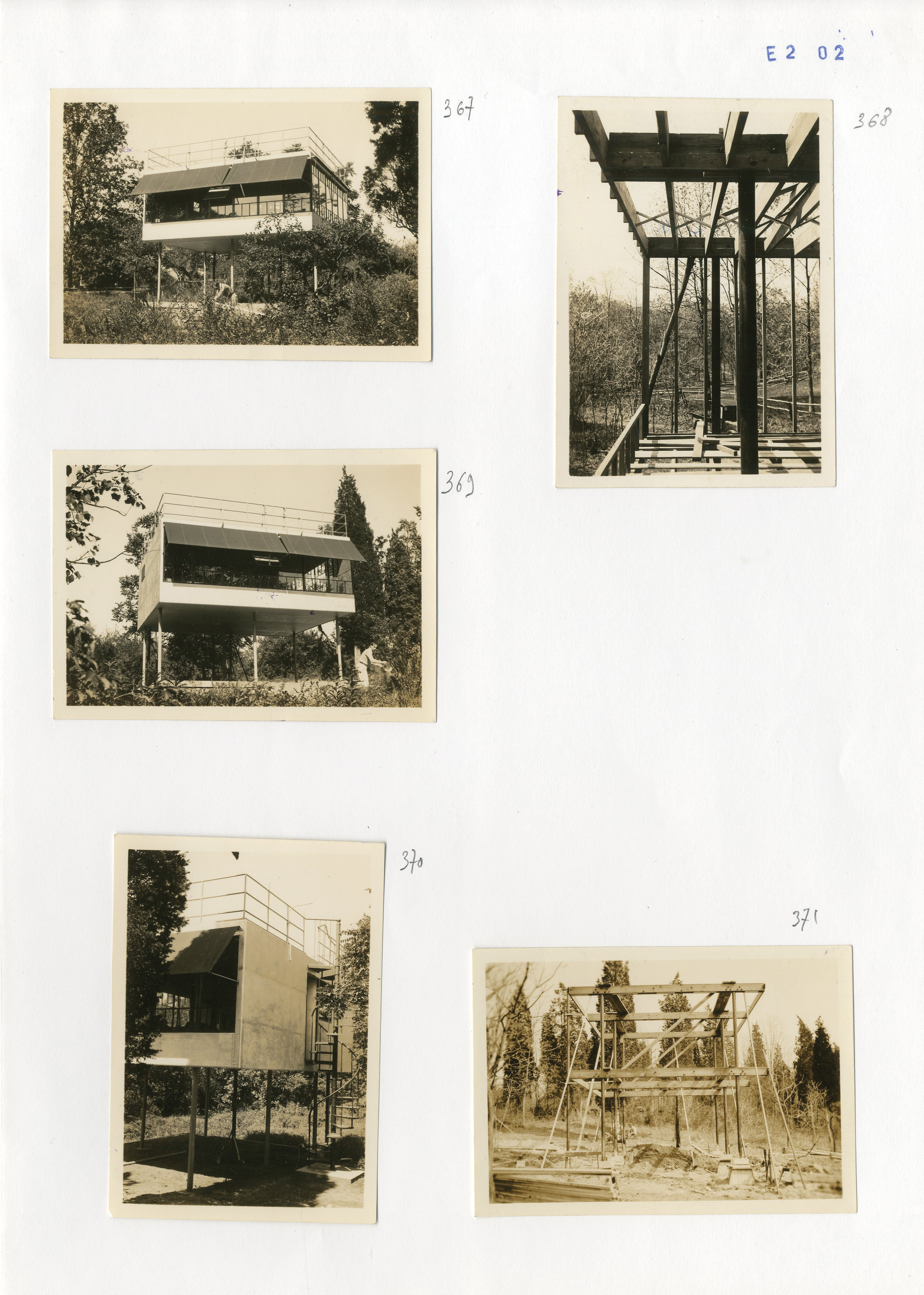 Photos de la Week-end house d’Albert Frey jointes à la lettre qu’il a envoyée à Le Corbusier datée du 10 octobre 1934, Fondation Le Corbusier, Paris, réf. E2-2 364
