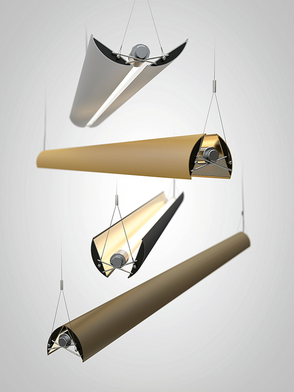 Die «updown» von Belux hat dank ihrem Verstellmechanismus auch heute – über 20 Jahre nach dem ­Entwurf – nichts an Faszination verloren. Neu sind die LED-Upgrades sowie die vier Oberflächenfarben Aluminium natur, Gold, Oliv und Schwarz. Die Reflektoren können mit einer Hand in die gewünschte Position gebracht werden. So lassen sich verschiedene Lichtstimmungen inszenieren. www.belux.com