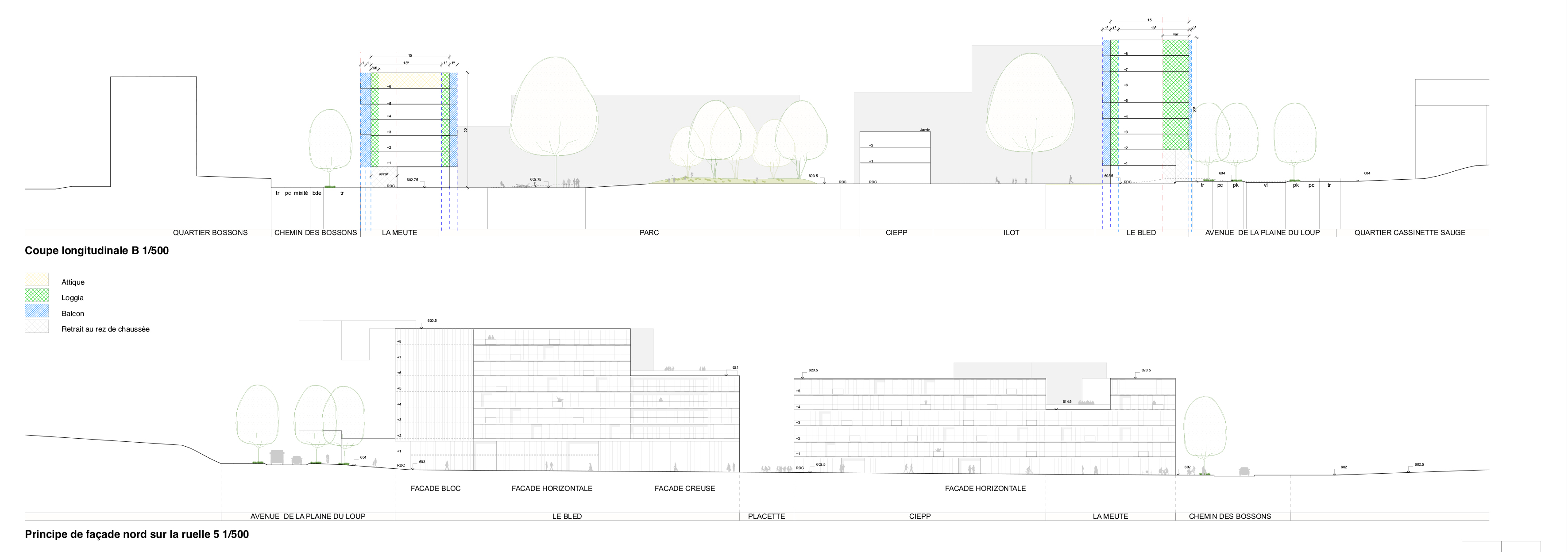 Coupe, projet «Loup, y es-tu?» de Nomad architectes Valais + Pascal Heyraud architecte paysagiste