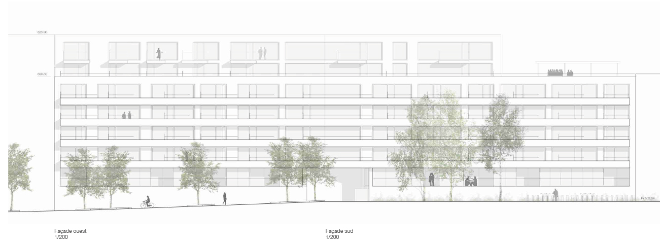 Lot 2 - Façade du projet Le Mile-End de Atelier Cube +Studio SML