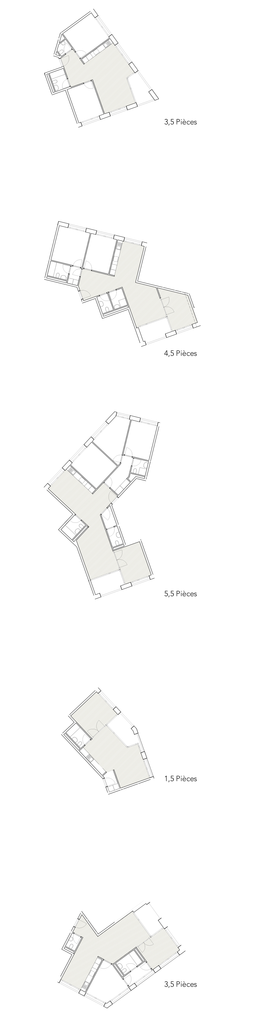 Lot 3 - Typologie du projet LOUVOYONS de LRS Architectes