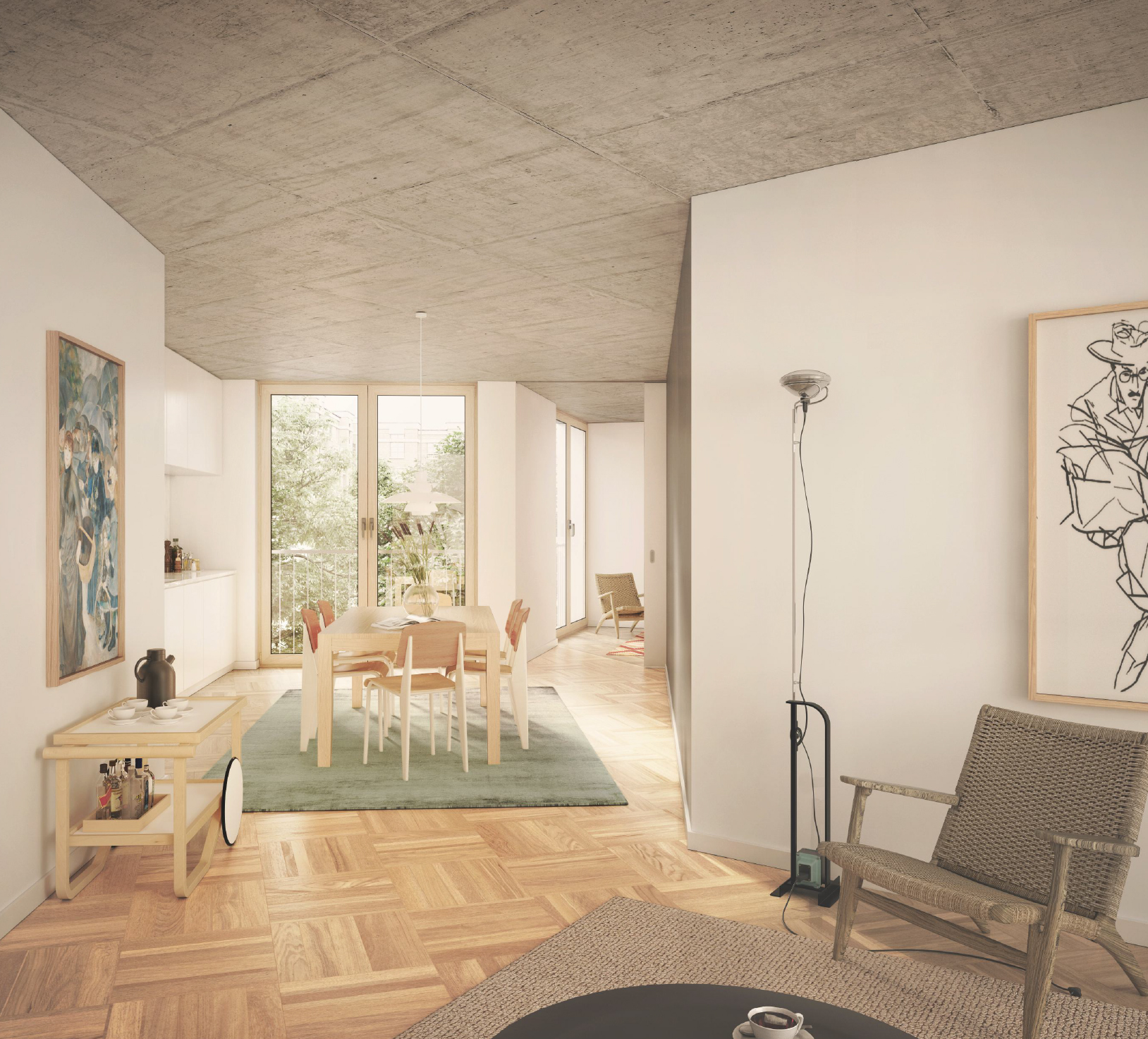 Lot 3 - Perspective intérieure du projet LOUVOYONS de LRS Architectes