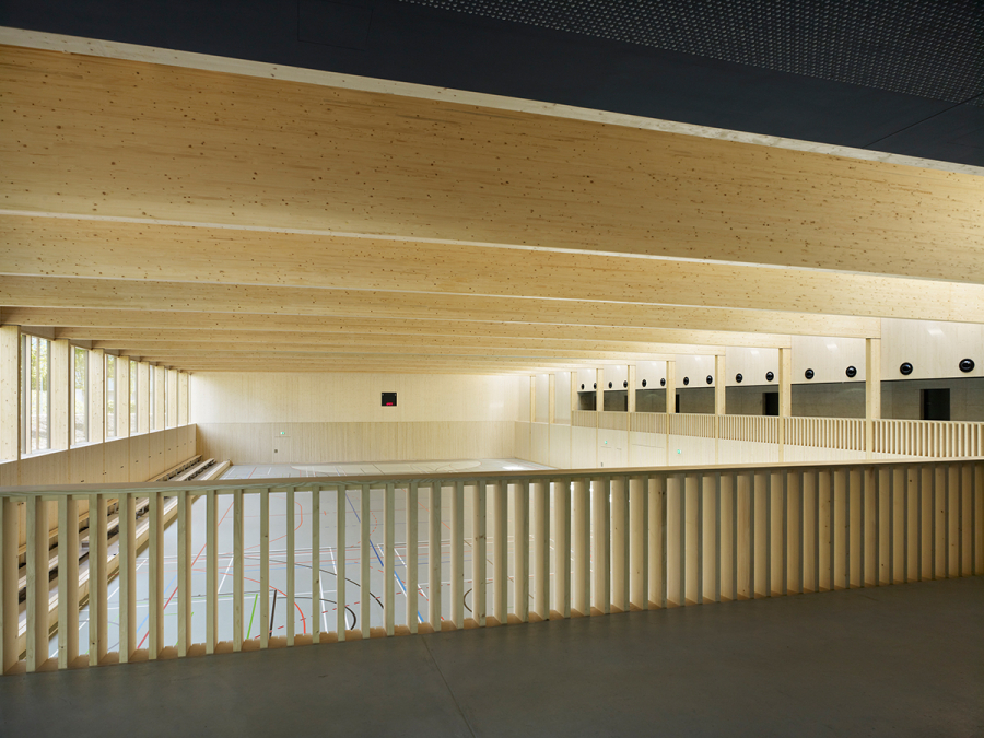 Sporthalle Magden BL: Neubau Mehrfachturnhalle 2015. Bauherrschaft: Gemeinde Magden; Architektur: DS Architekten, Basel