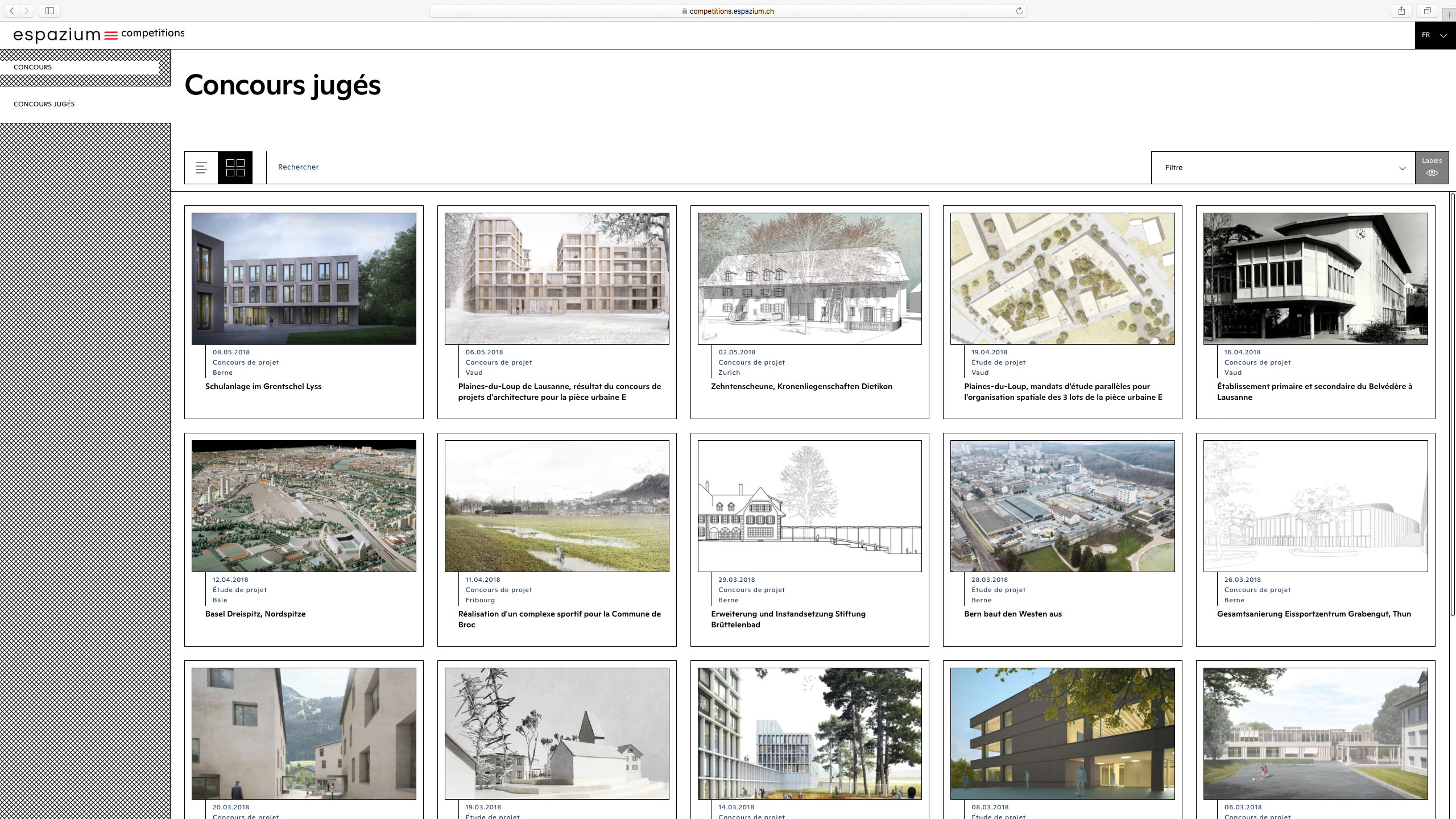 Vue du nouveau site "Concours"
