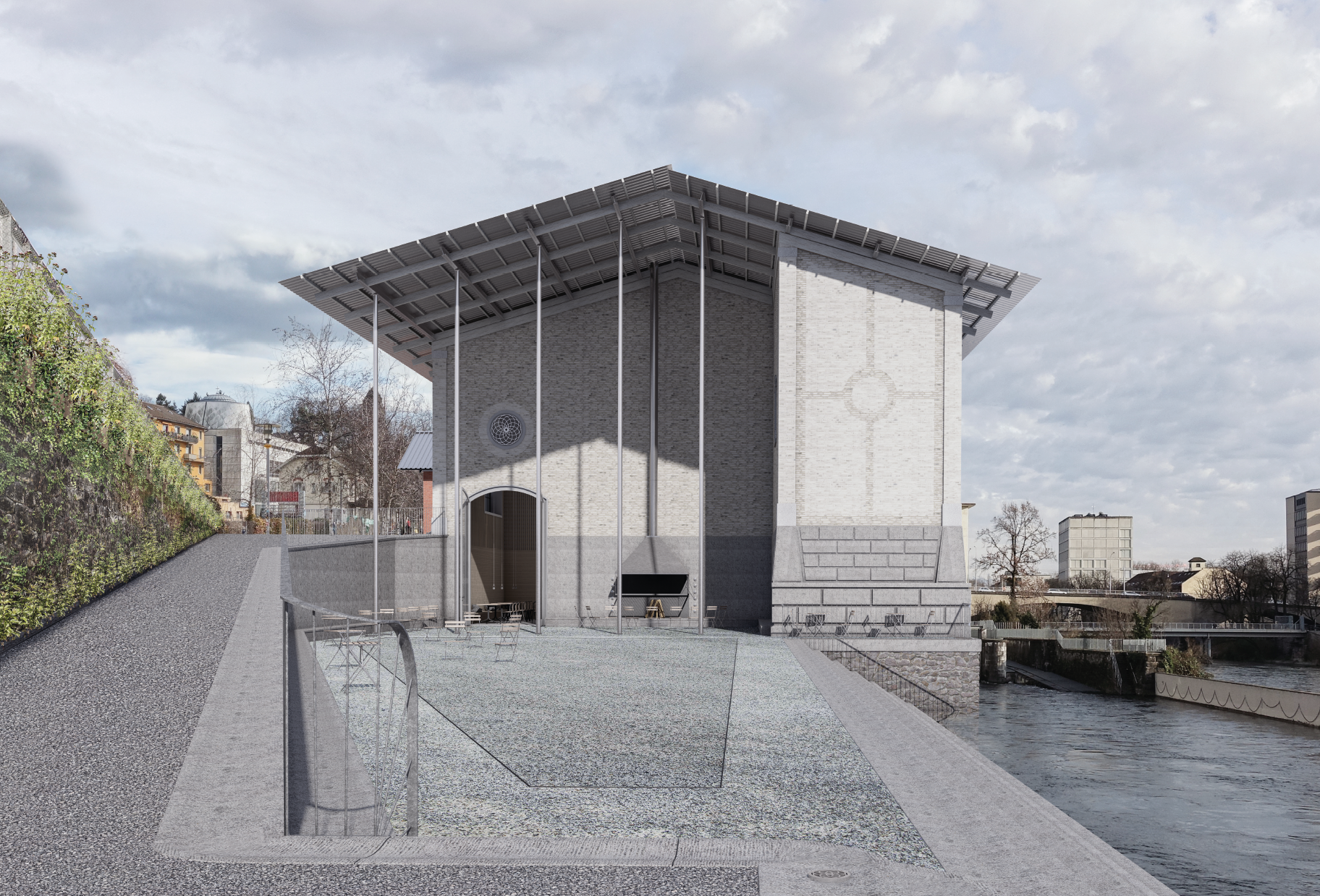 DAS BERGTOR - Eine Werkstatt in Zürich. Projet de diplôme de master de Michael Bachmann. Professeur: Miroslav Šik