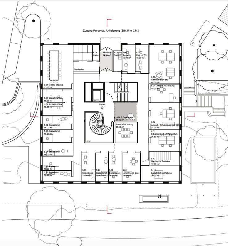 3. Rang «Jacques»: Ackermann Architekt und Zwahlen + Zwahlen, Grundriss 1. Obergeschoss.
