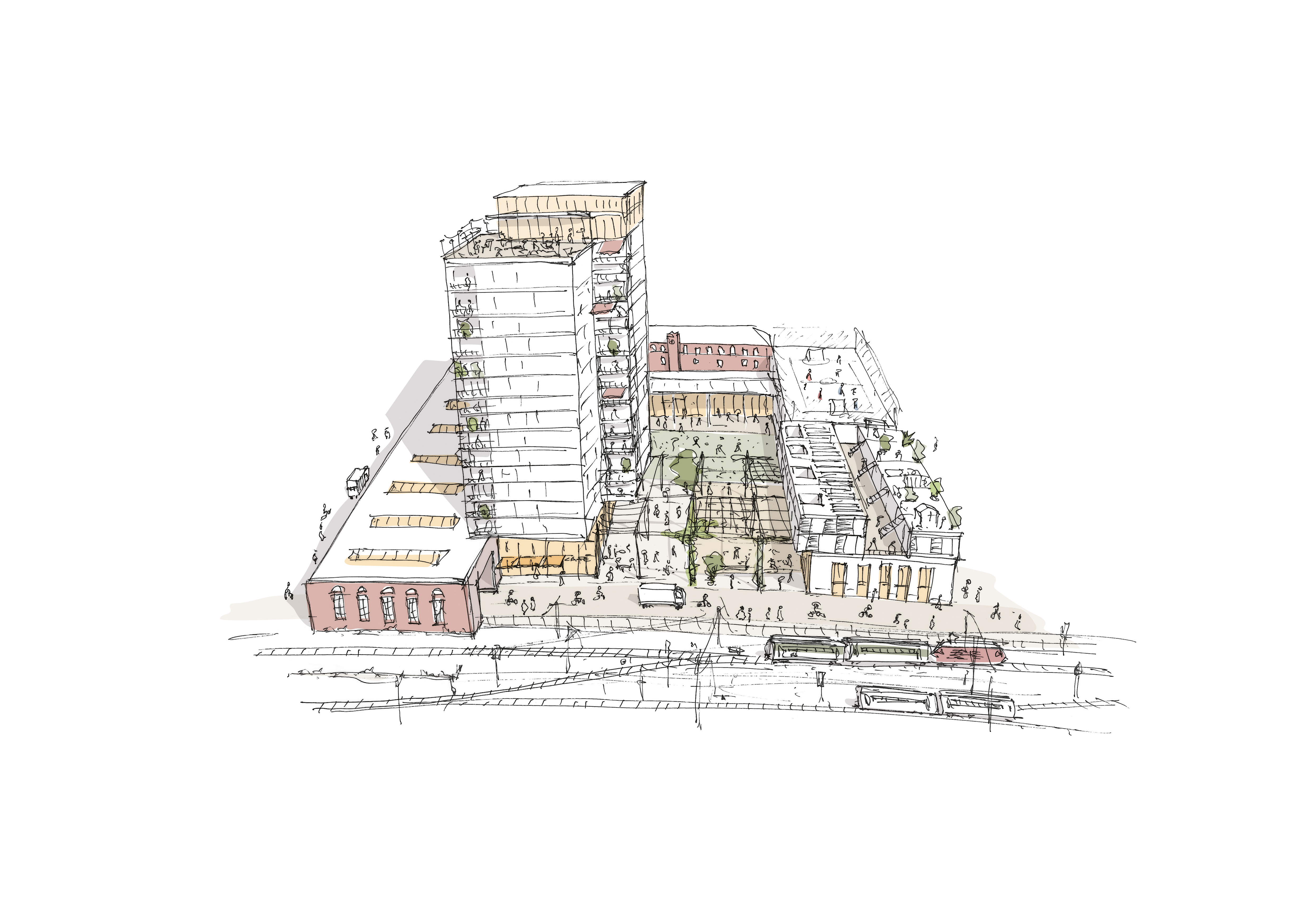 La situation « Im Carré » a été identifiée dans les ateliers comme un centre vivant du quartier et comme l’emplacement de l’école.