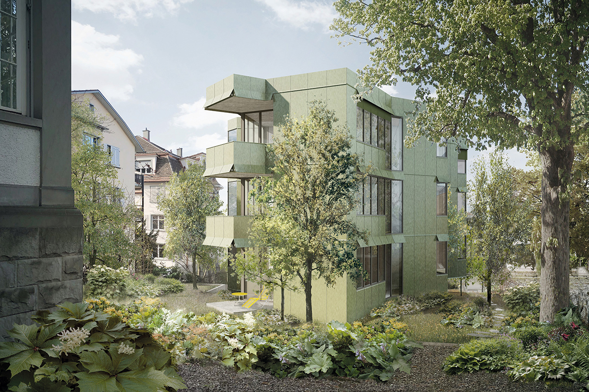 Fast schon Mimikry: Siegerentwurf «Papillon» mit filigraner Metallfassade und vielen Fenstern.