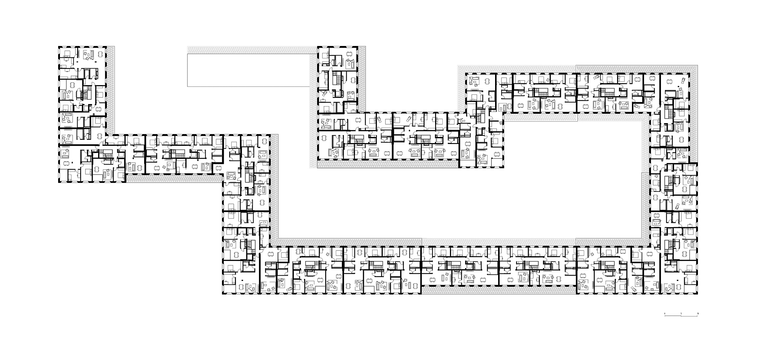 Pianta del primo piano, scala 1 :400
