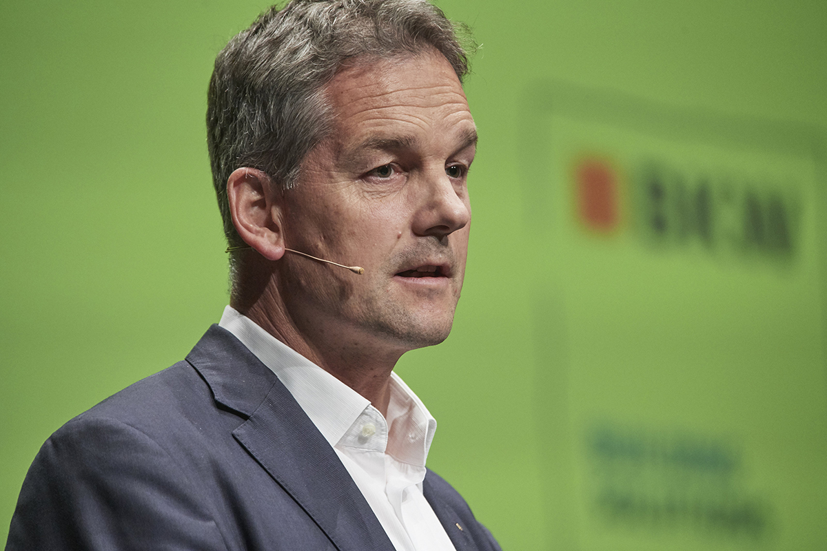 Mathias Prüssing, Leiter BKW Gebäudetechnik; sein Referat trug den Titel: «Eine lebenswerte Zukunft im Gebäude»