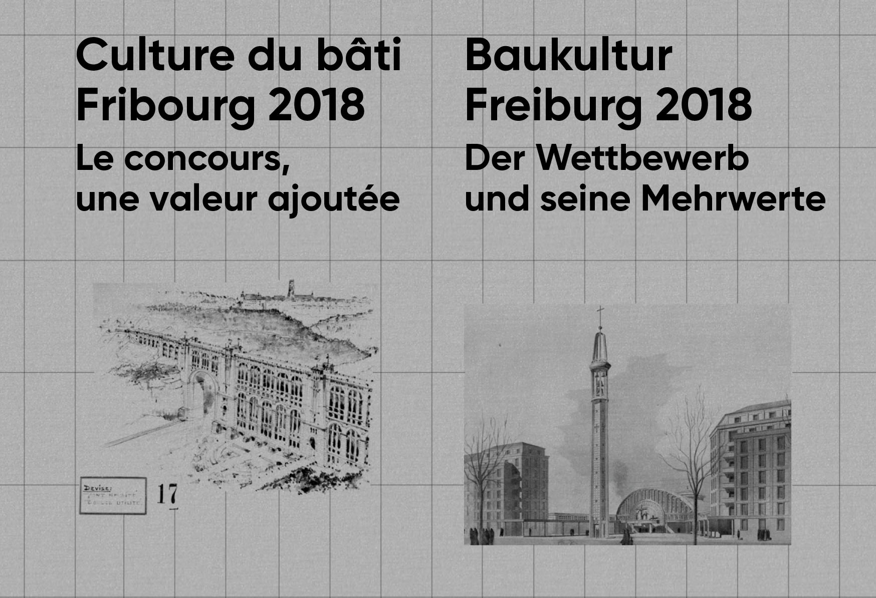 Affiche de l’exposition réalisée par la section fribourgeoise de la SIA.