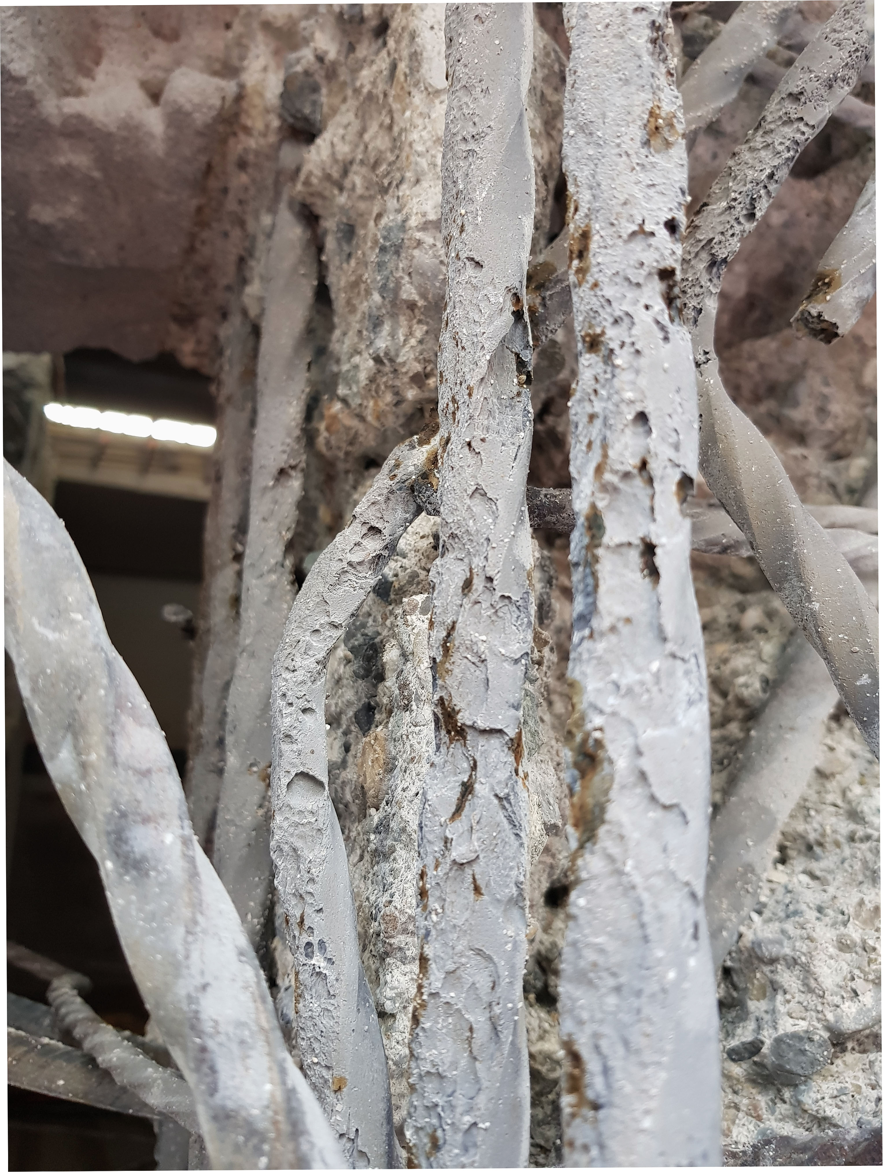 Etat des armatures observées lors des travaux